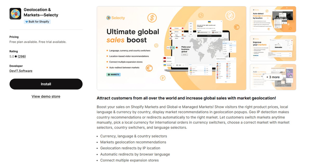 Geolocation & Markets—Selecty
