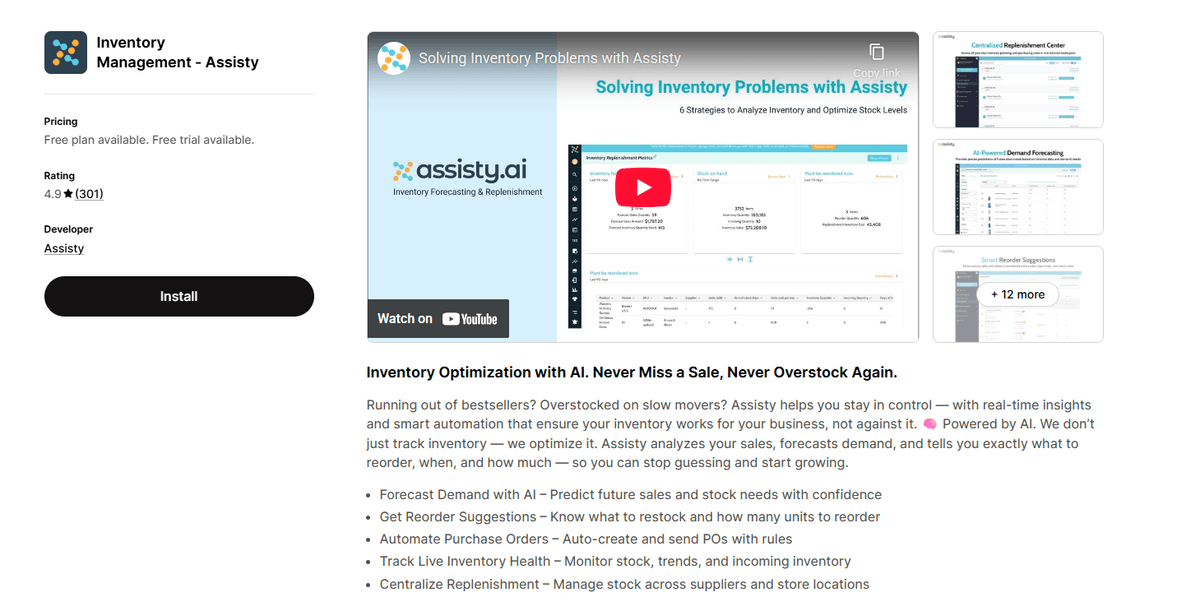 Inventory Management ‑ Assisty