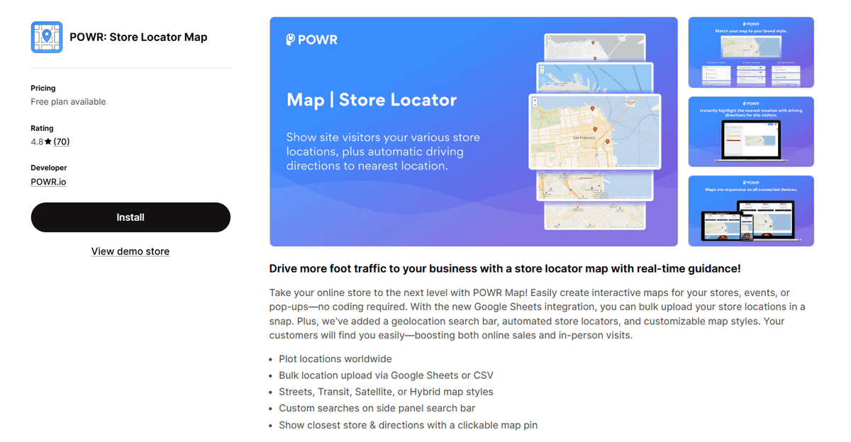 POWR: Store Locator Map