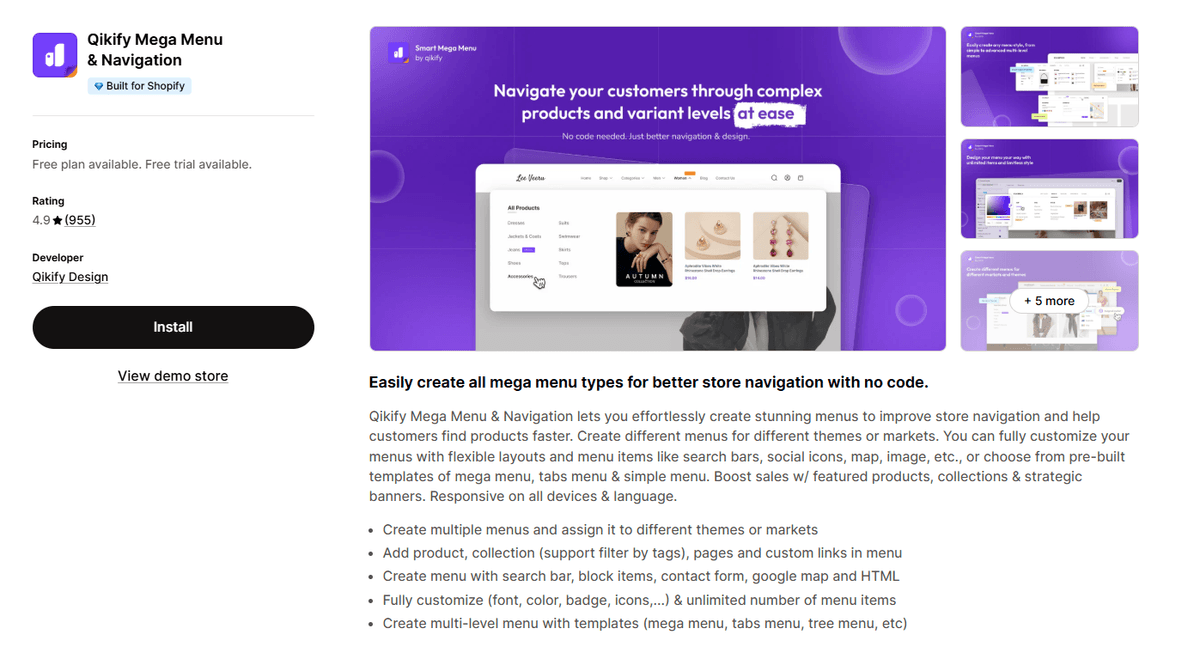 Qikify Mega Menu & Navigation