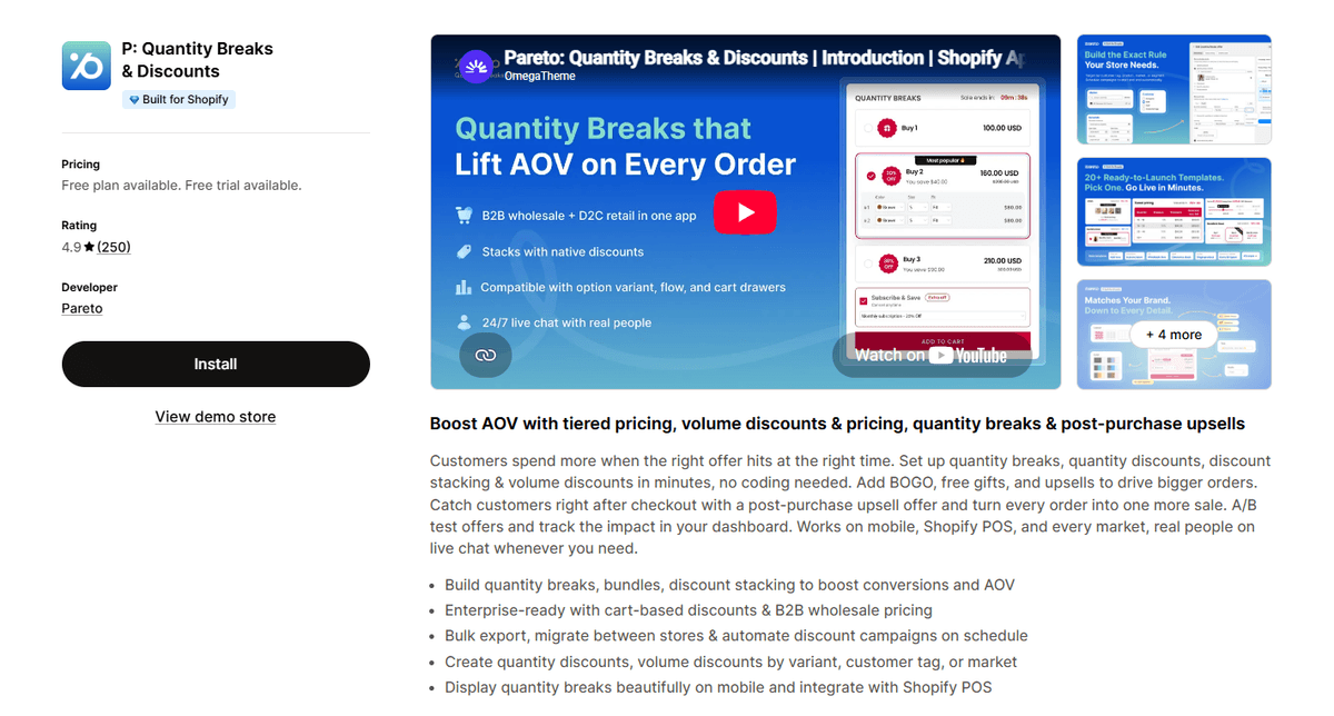 Quantity Breaks Discountsby Pareto
