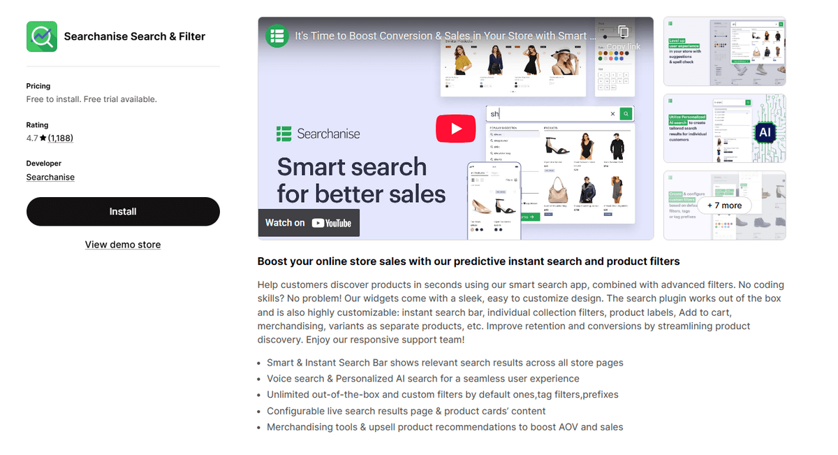 Searchanise Search & Filter