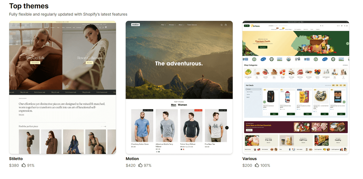 Shopify Top Themes