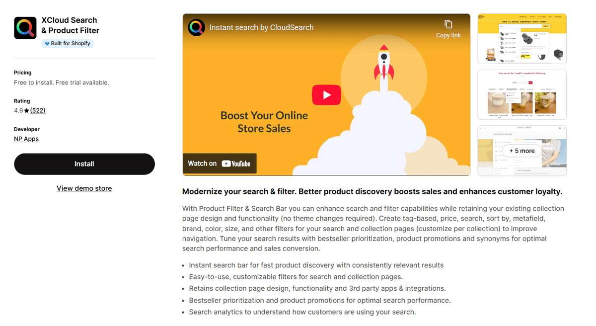 XCloud Search & Product Filter