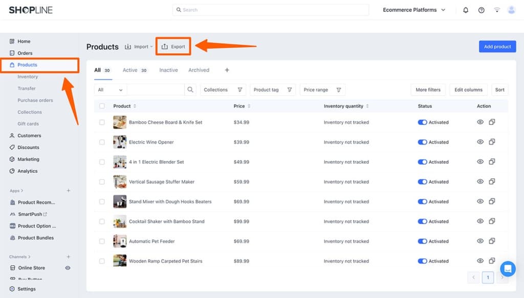 Back Up Shopline Data