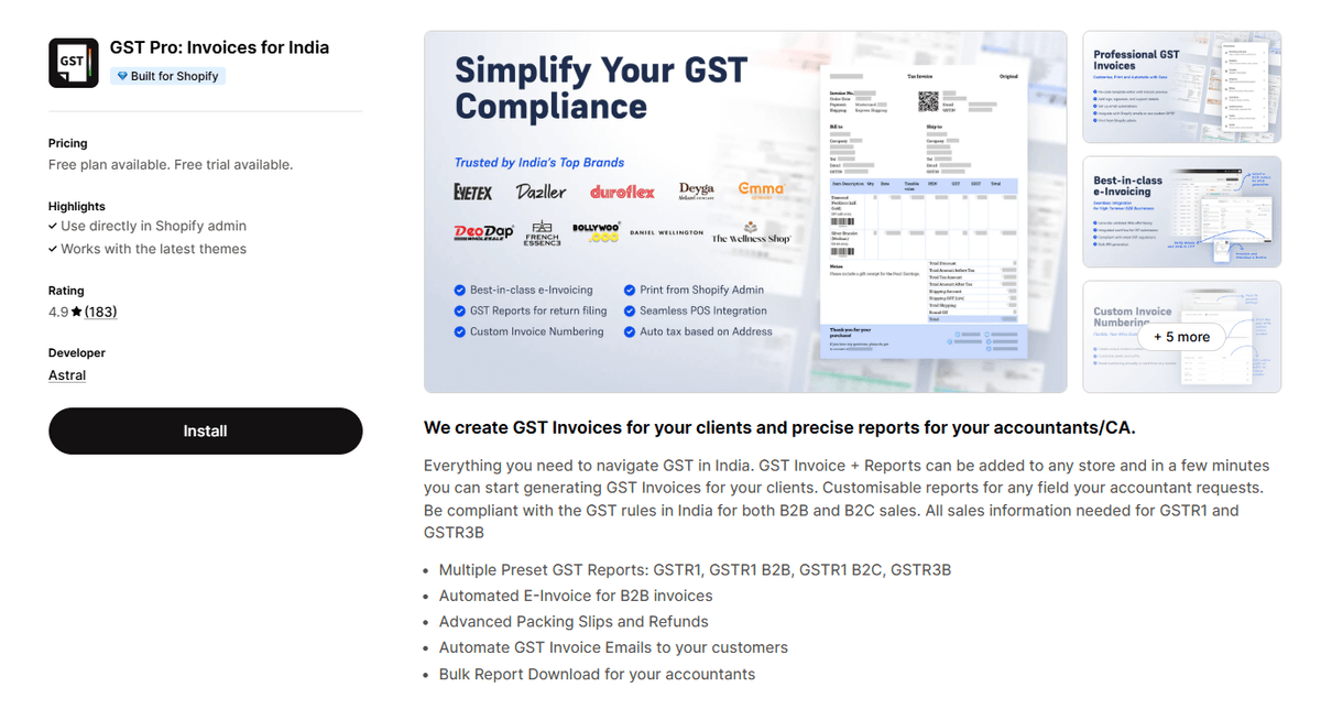 GST Pro: Invoices for India