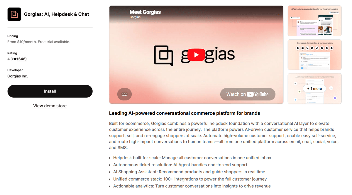 Gorgias Ai Helpdesk Chat
