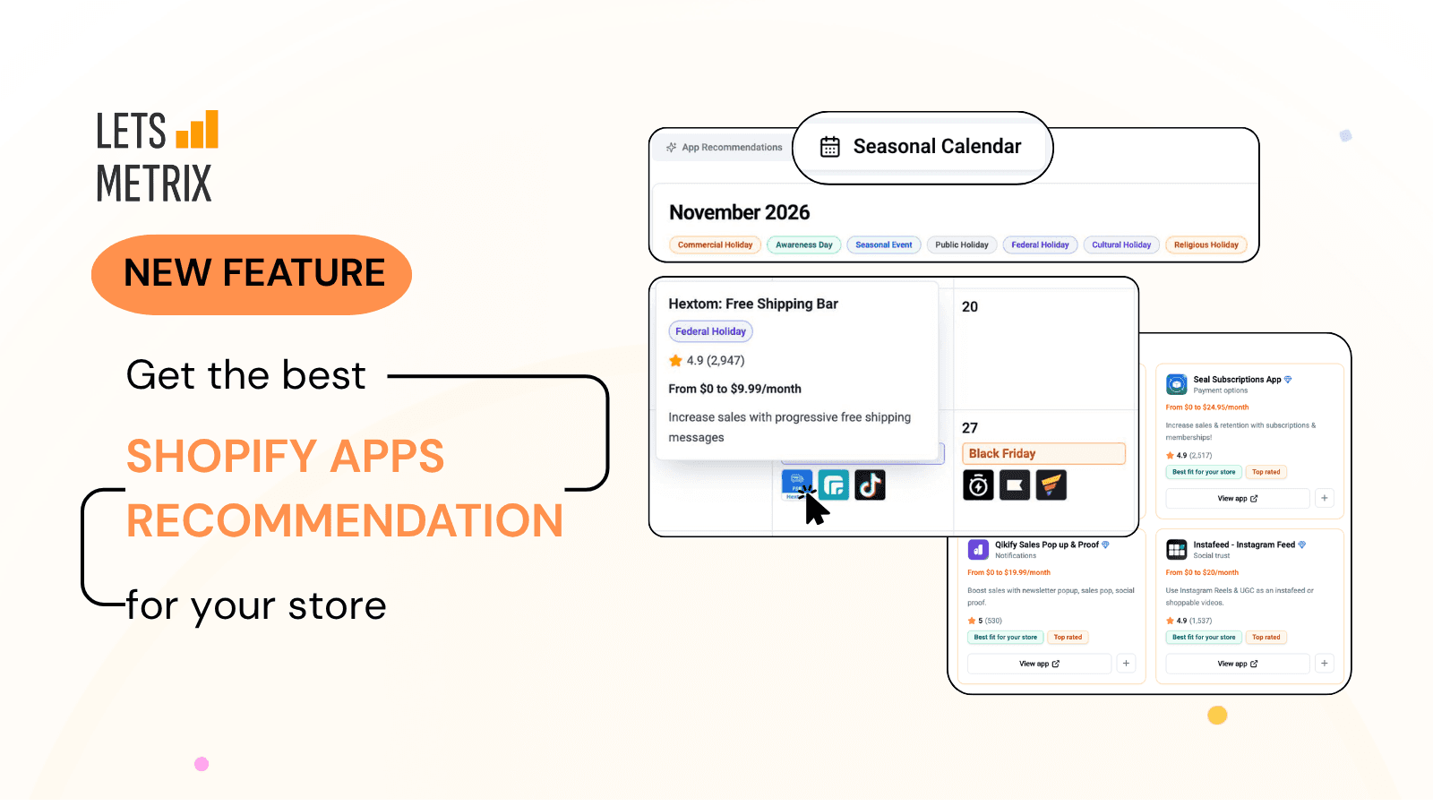 Letsmetrix New Feature: Personalized Shopify App Recommendations