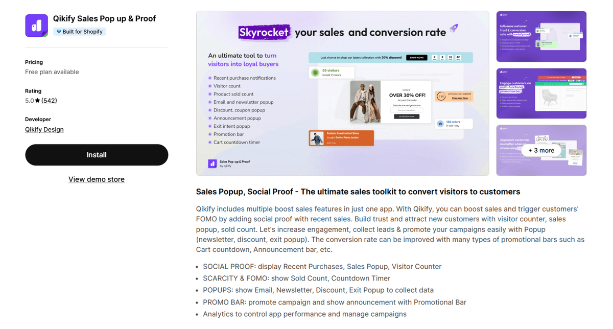 Qikify Sales Popup Proof