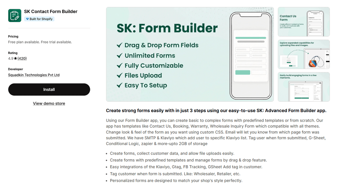 Sk Contact Form Builder