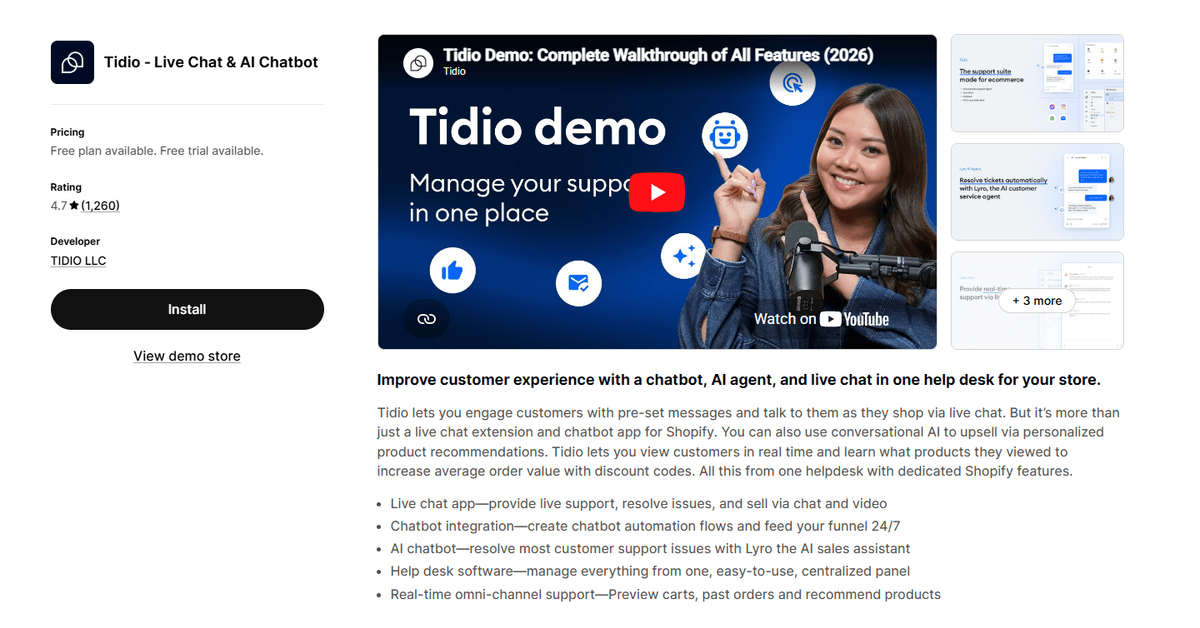 Tidioa Live Chat Ai Chatbot