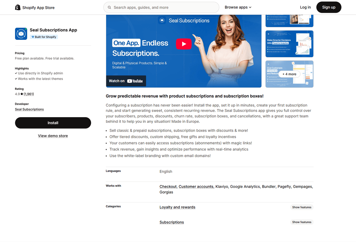Detail Seal Subscriptions App