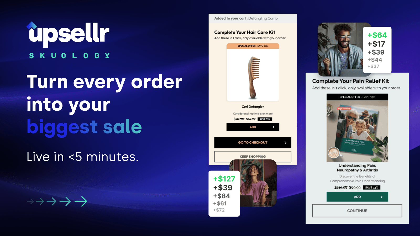 Increase cart value with upsells