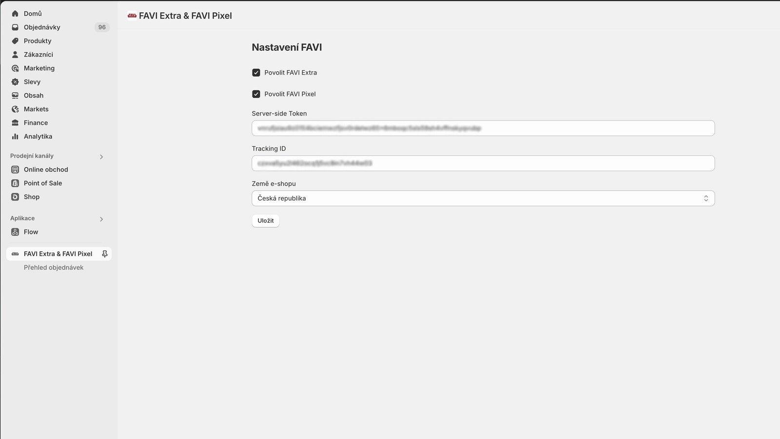 FAVI Extra & FAVI Pixel settings