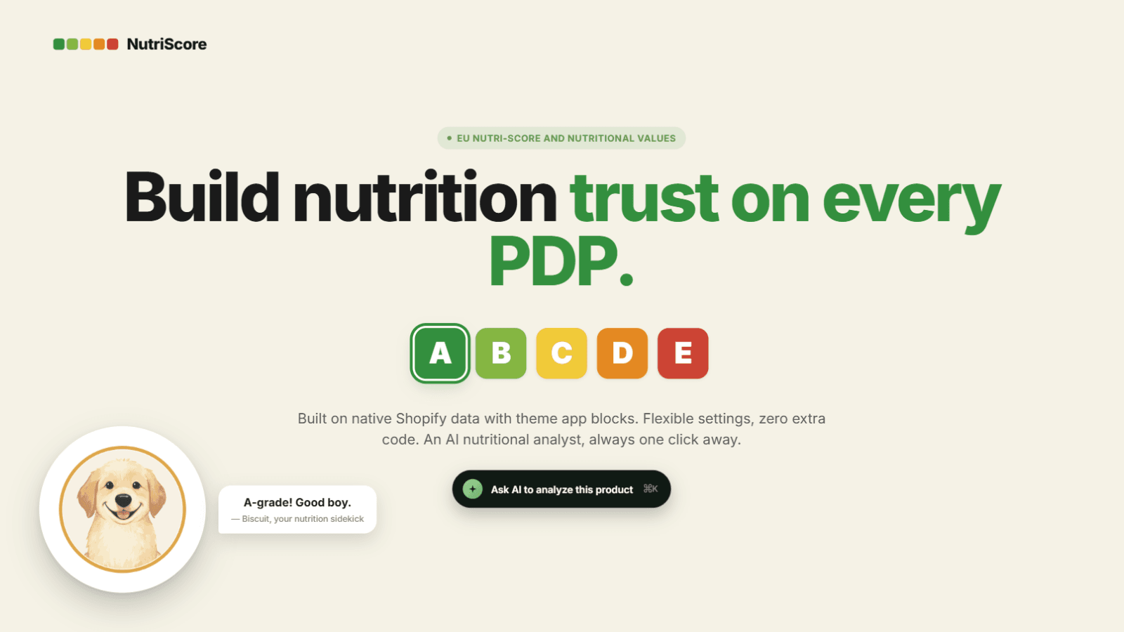 Nutriscore and nutritional information