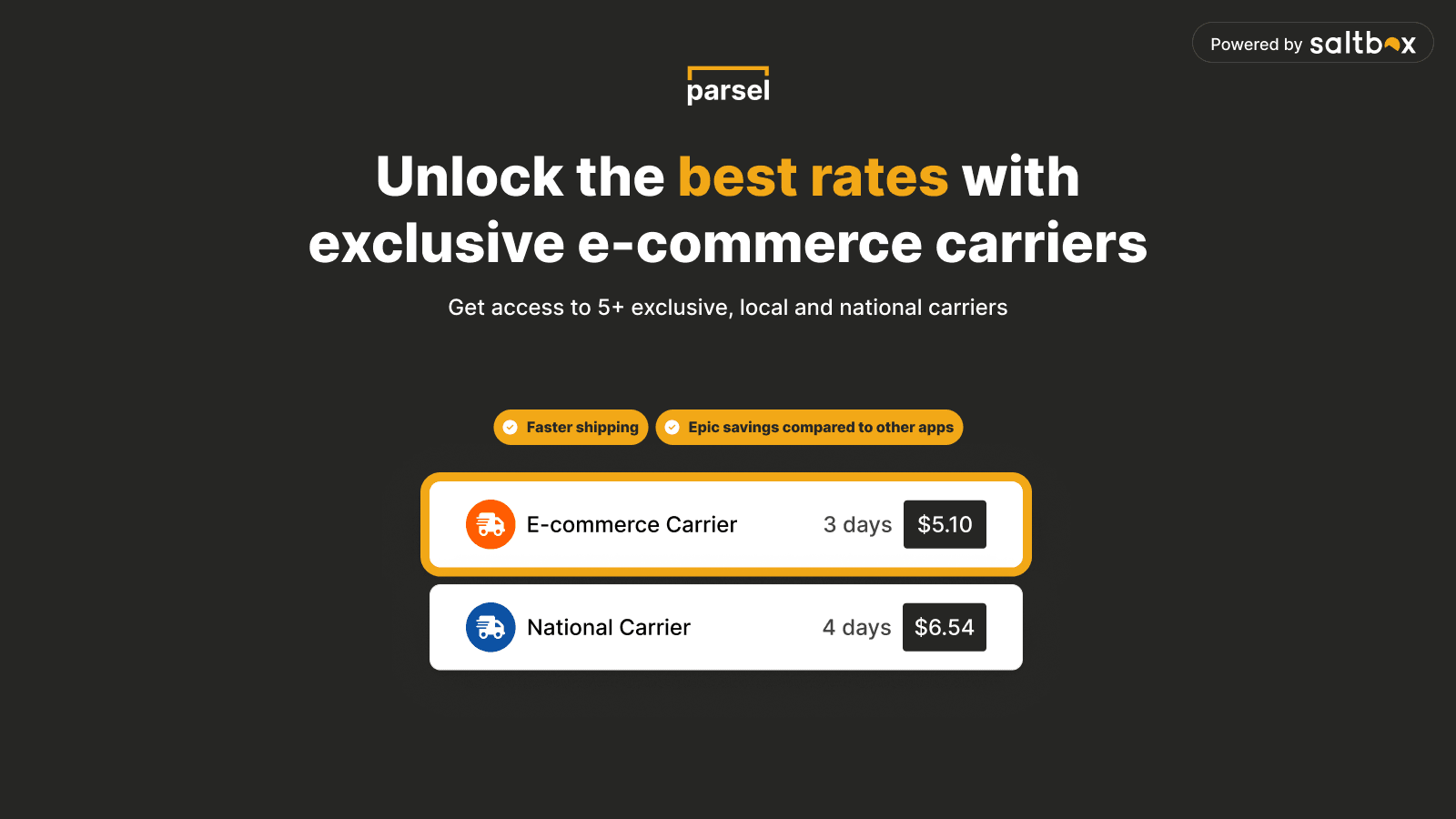 Unlock best rates with exclusive e-commerce carriers