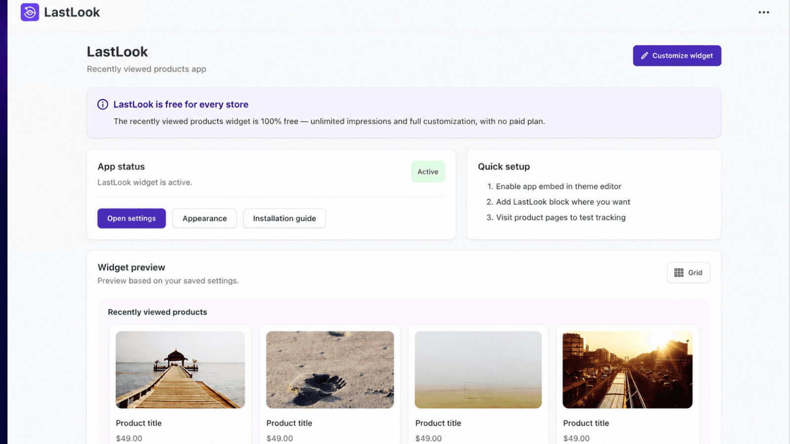Last Look Dashboard