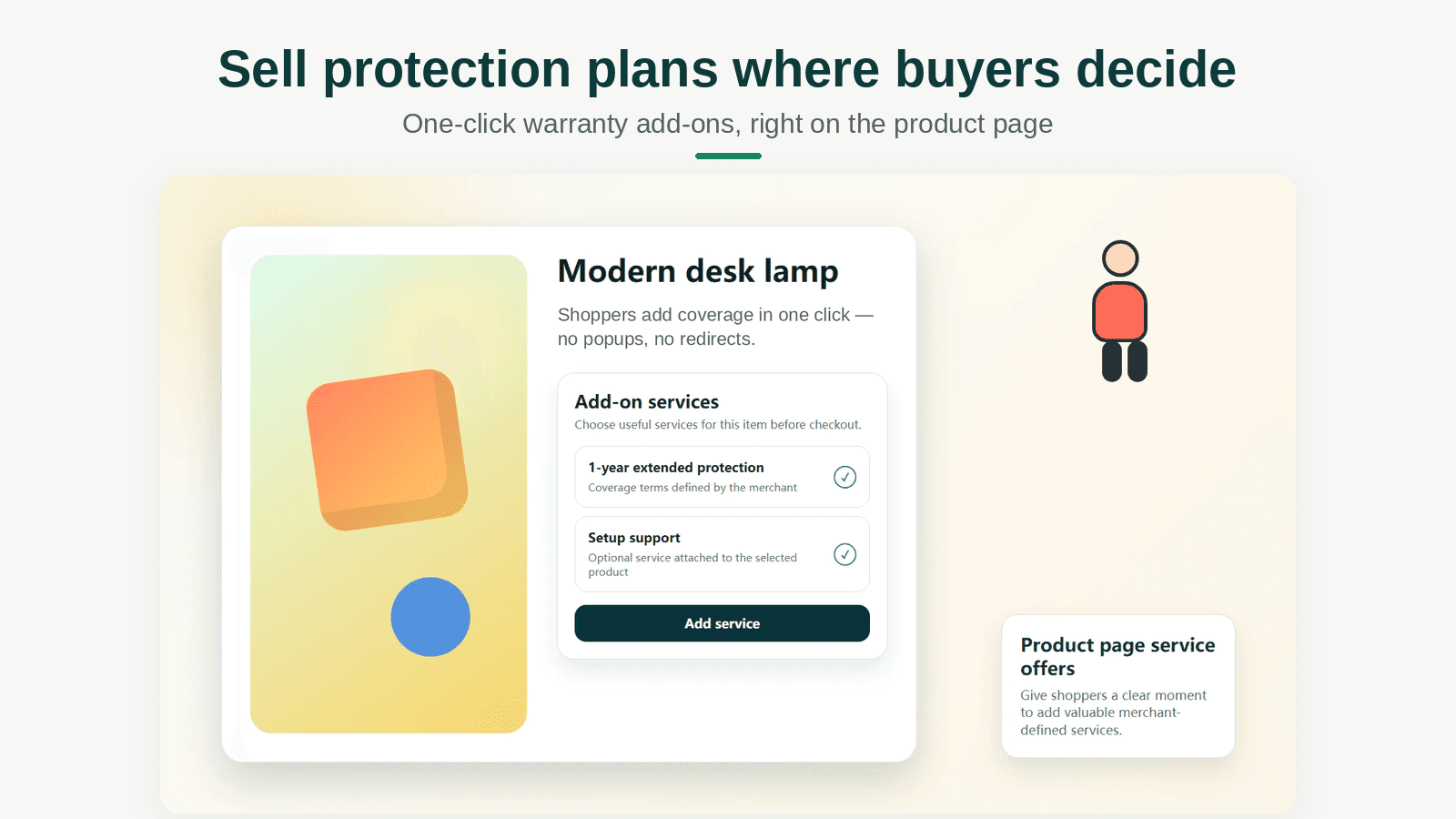 Sell add-on services before checkout