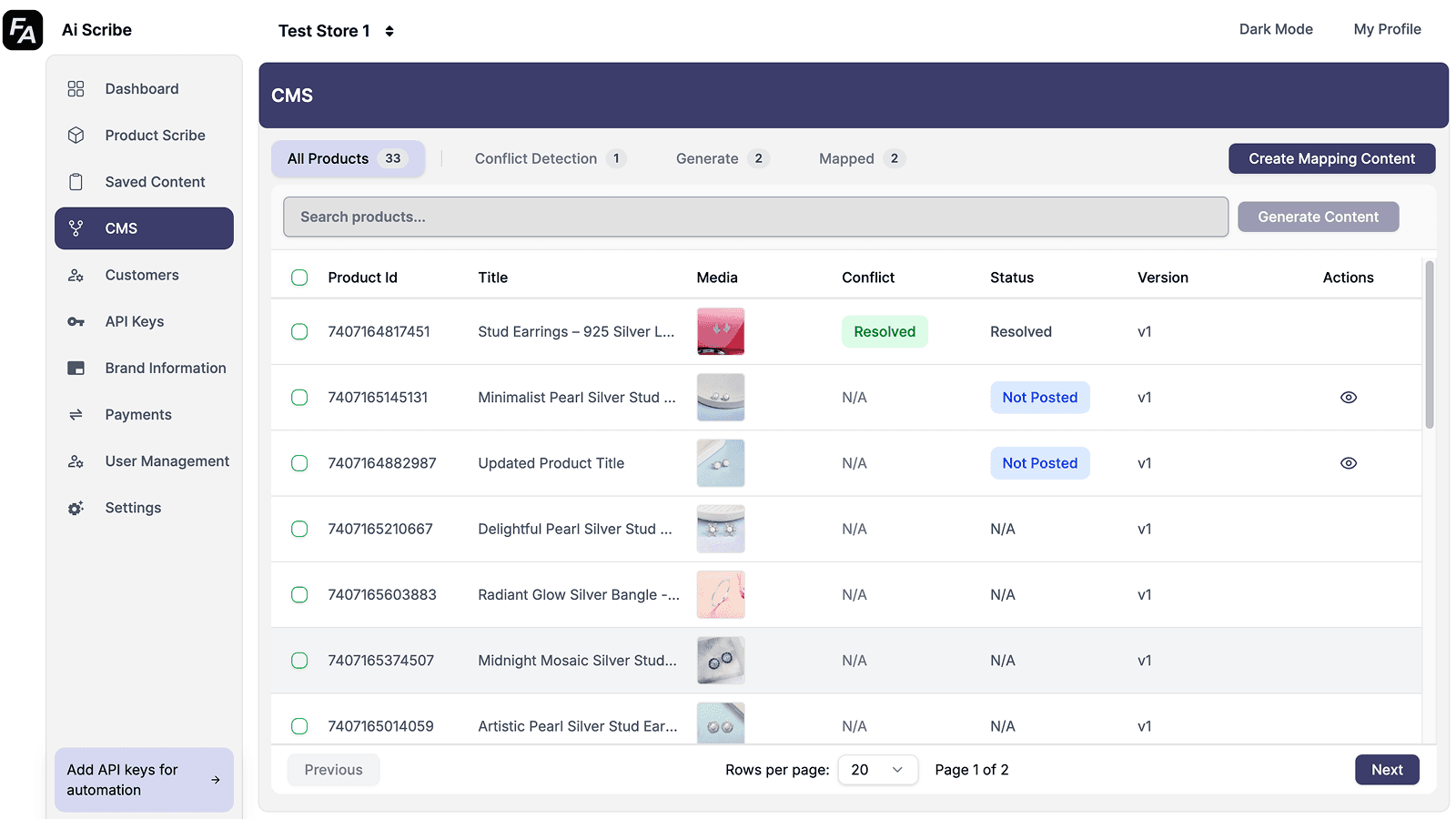 Managing Shopify CMS catalog