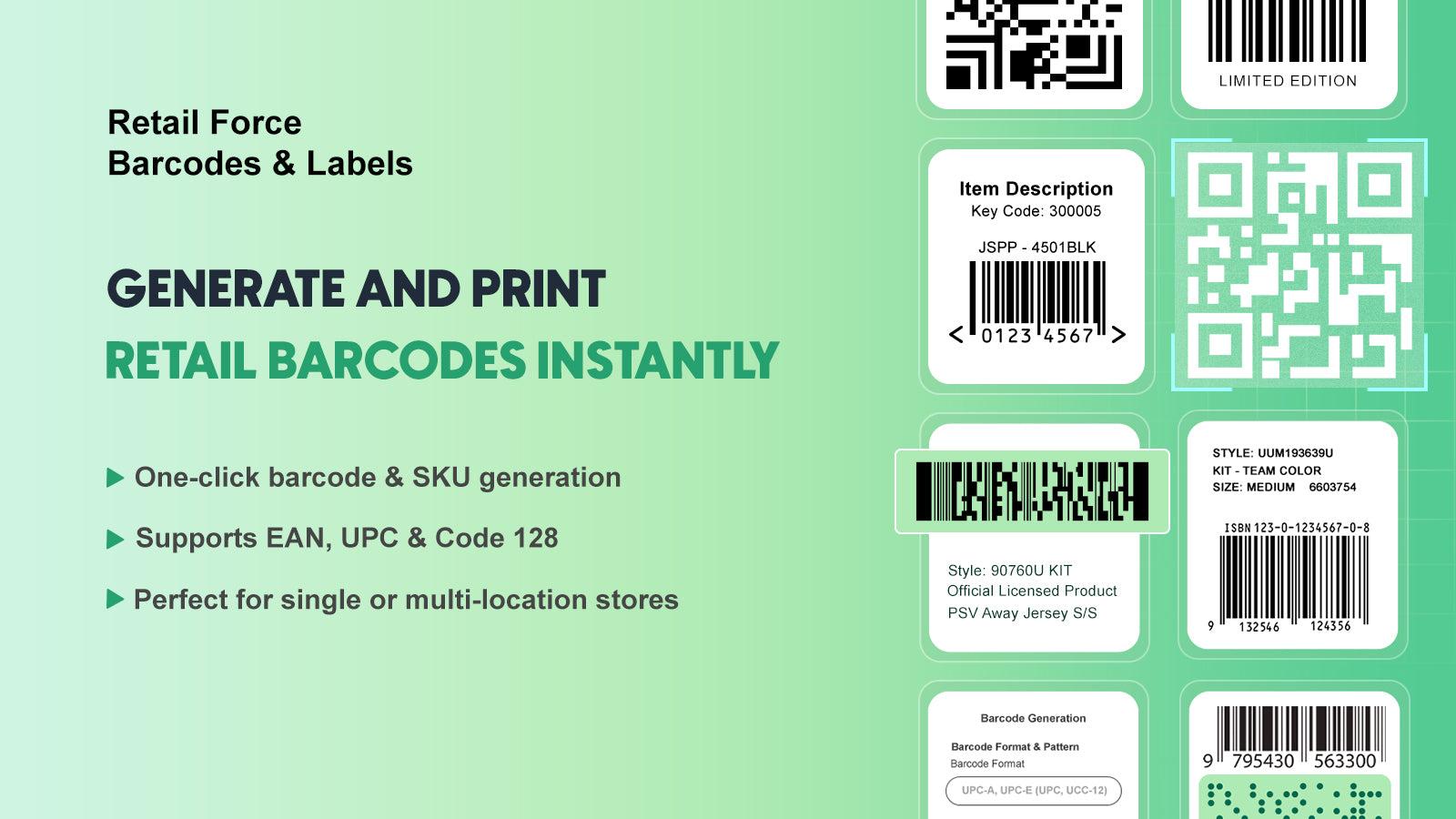 Retail Force Barcodes & Labels