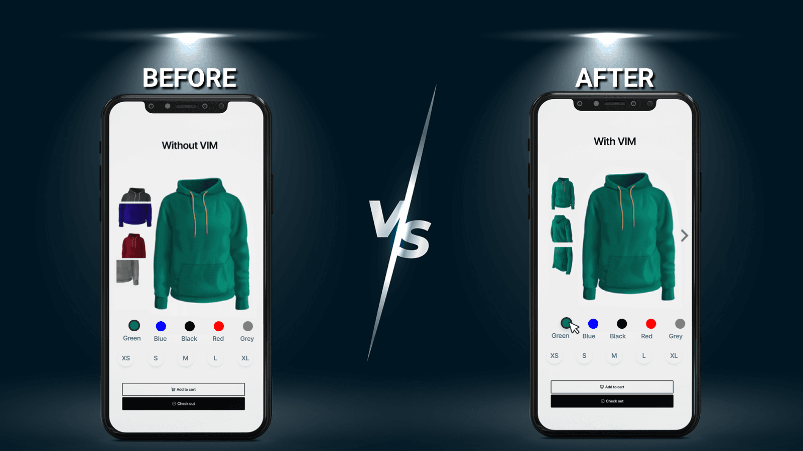 VIM App before and after
