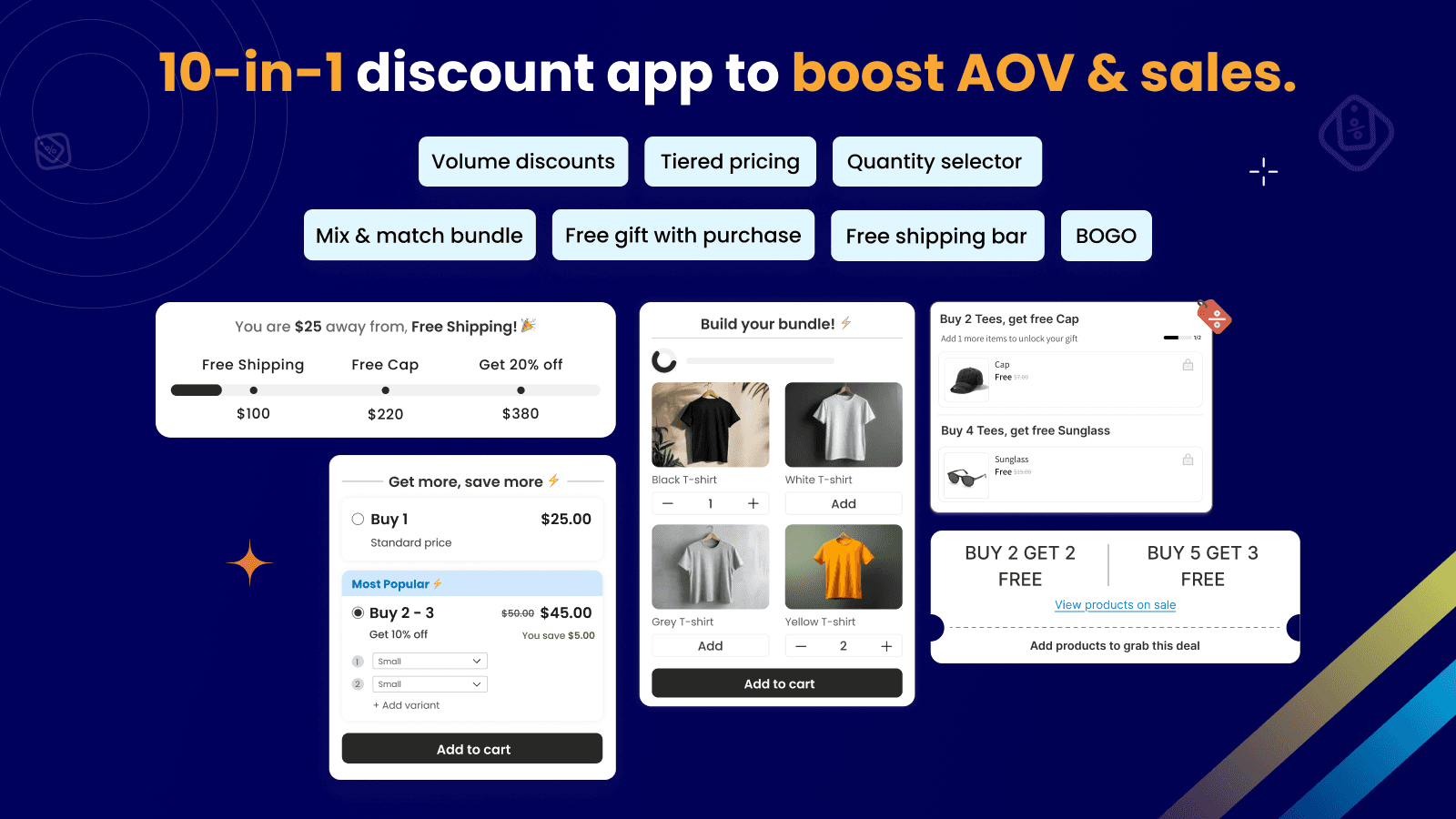 Shopify Volume Discount, Free Gifts, BOGO & Bundles