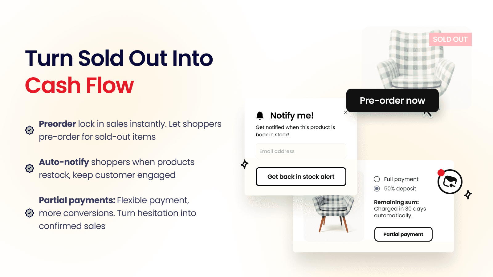 Unlock more sales with Preorder Back-in Stock Notify Me alerts!