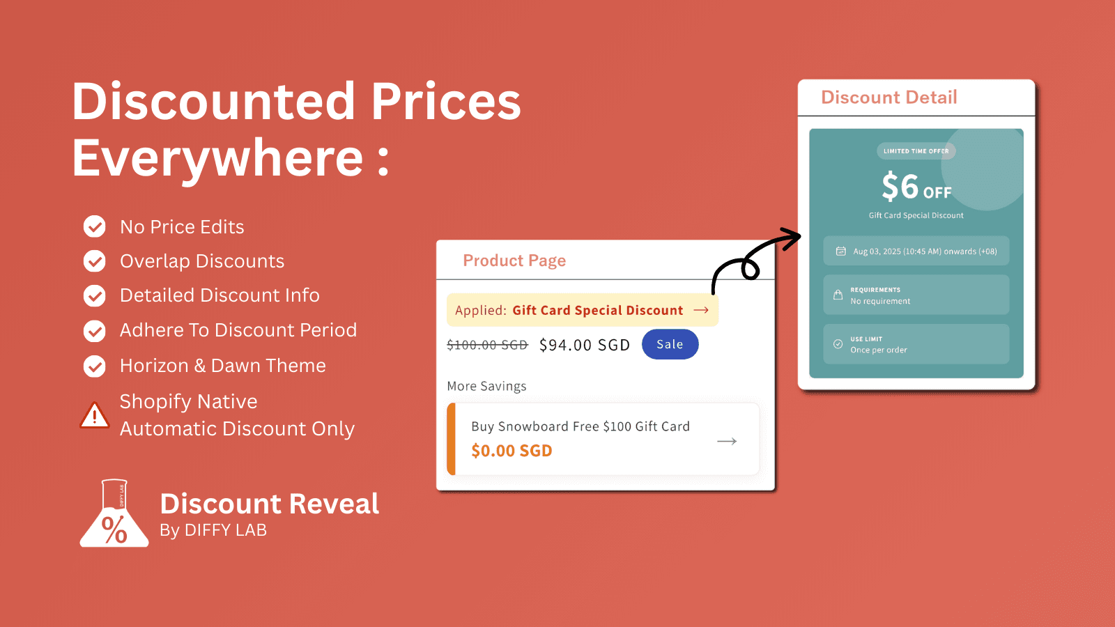 Discount Reveal App Features