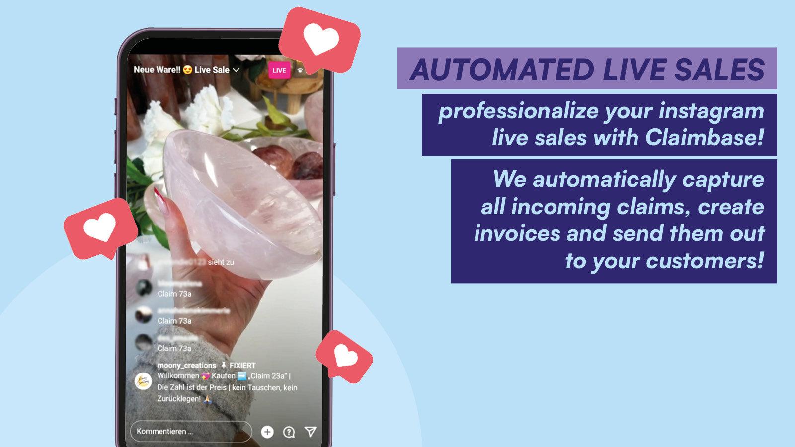 Phone mockup showing an Instagram live video