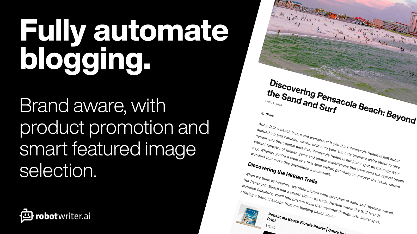 A preview of an AI generated blog post in Shopify.