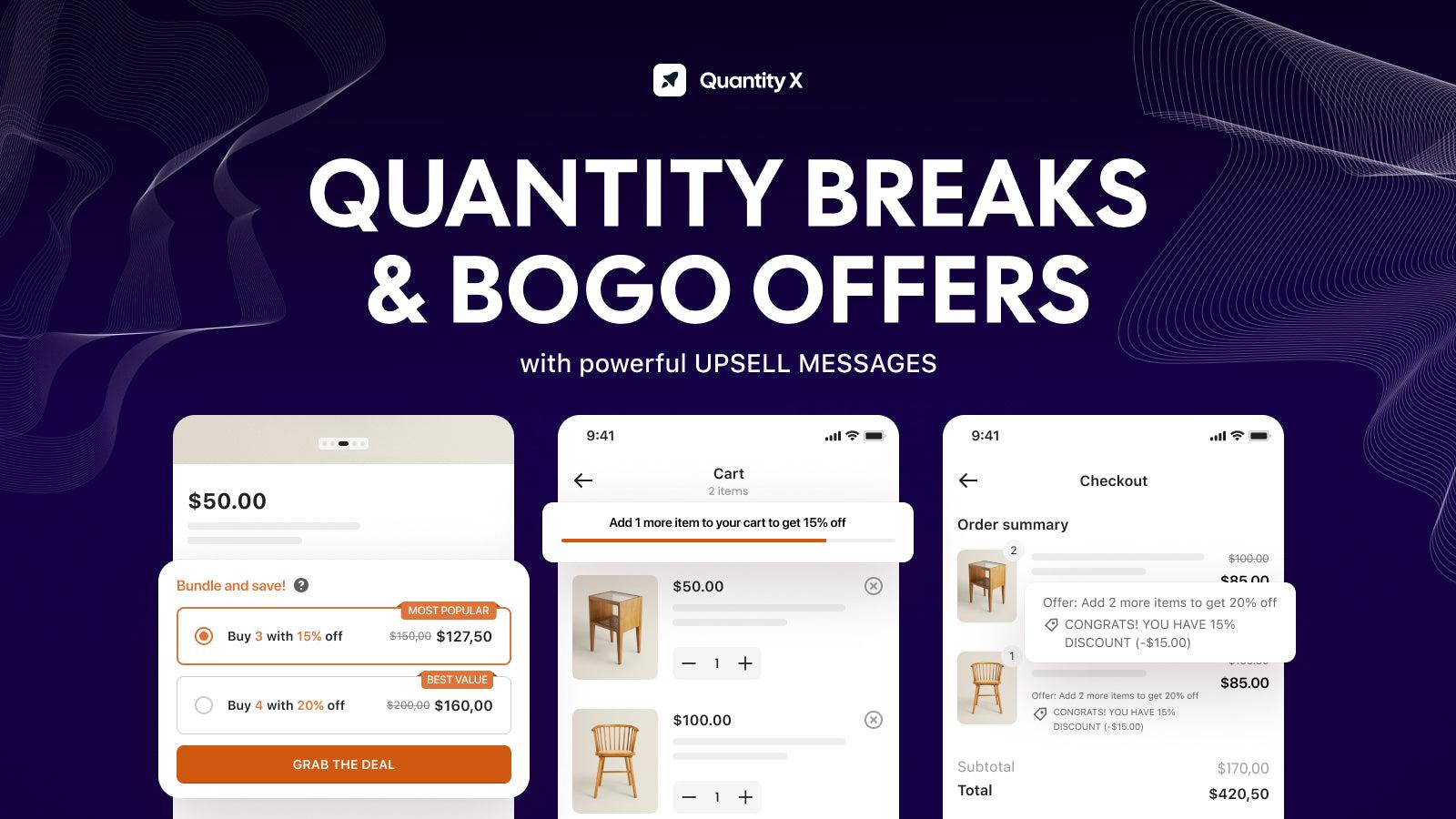 quantity x quantity breaks app