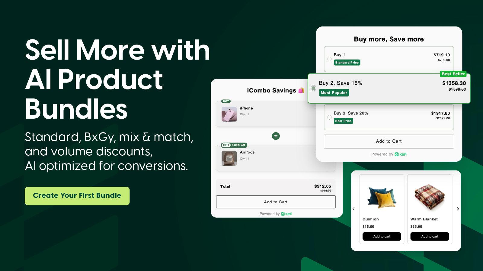 AI-powered product bundles, bundle builder, volume discount