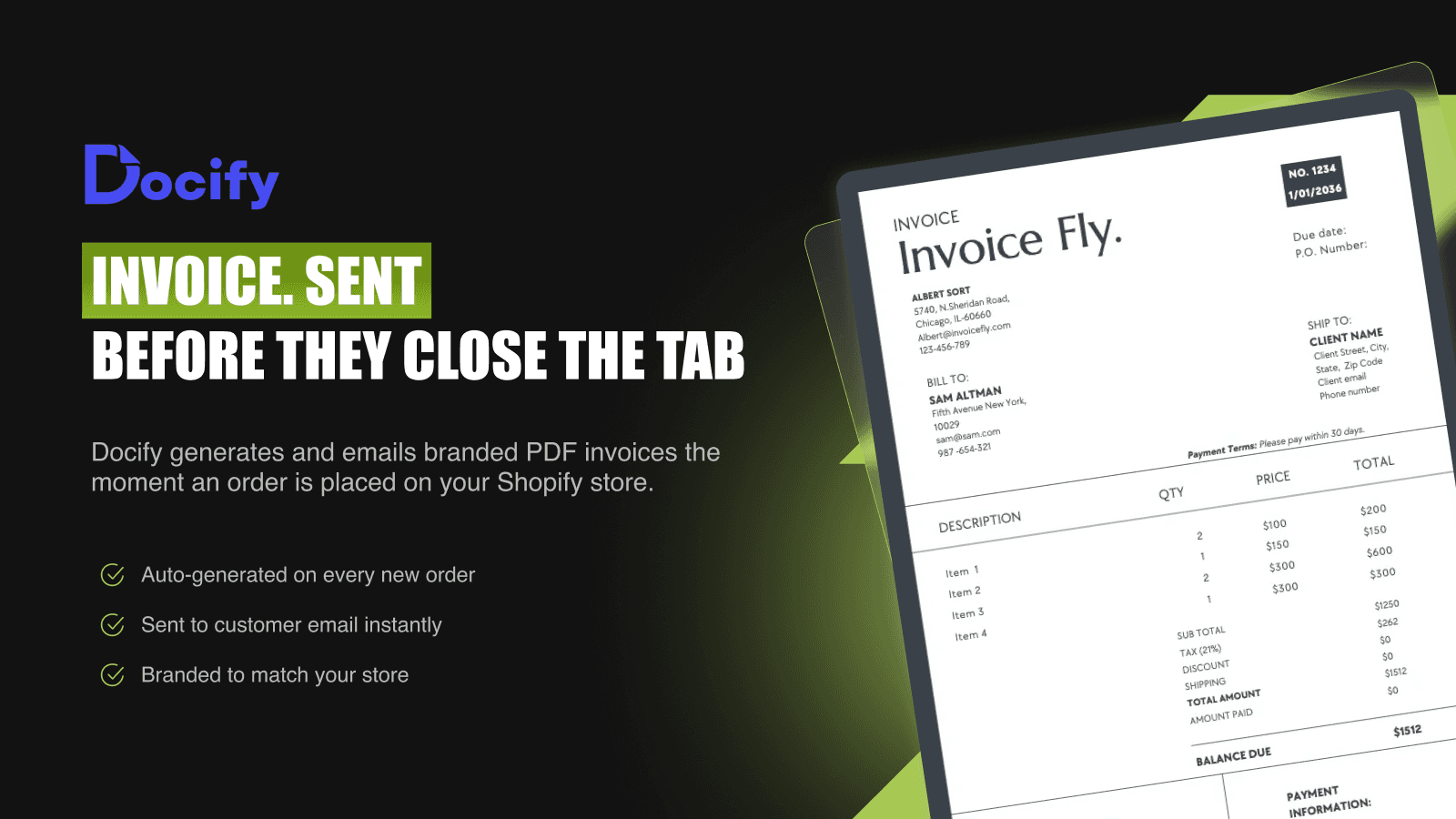 Automatic Invoice Sent - Docify App