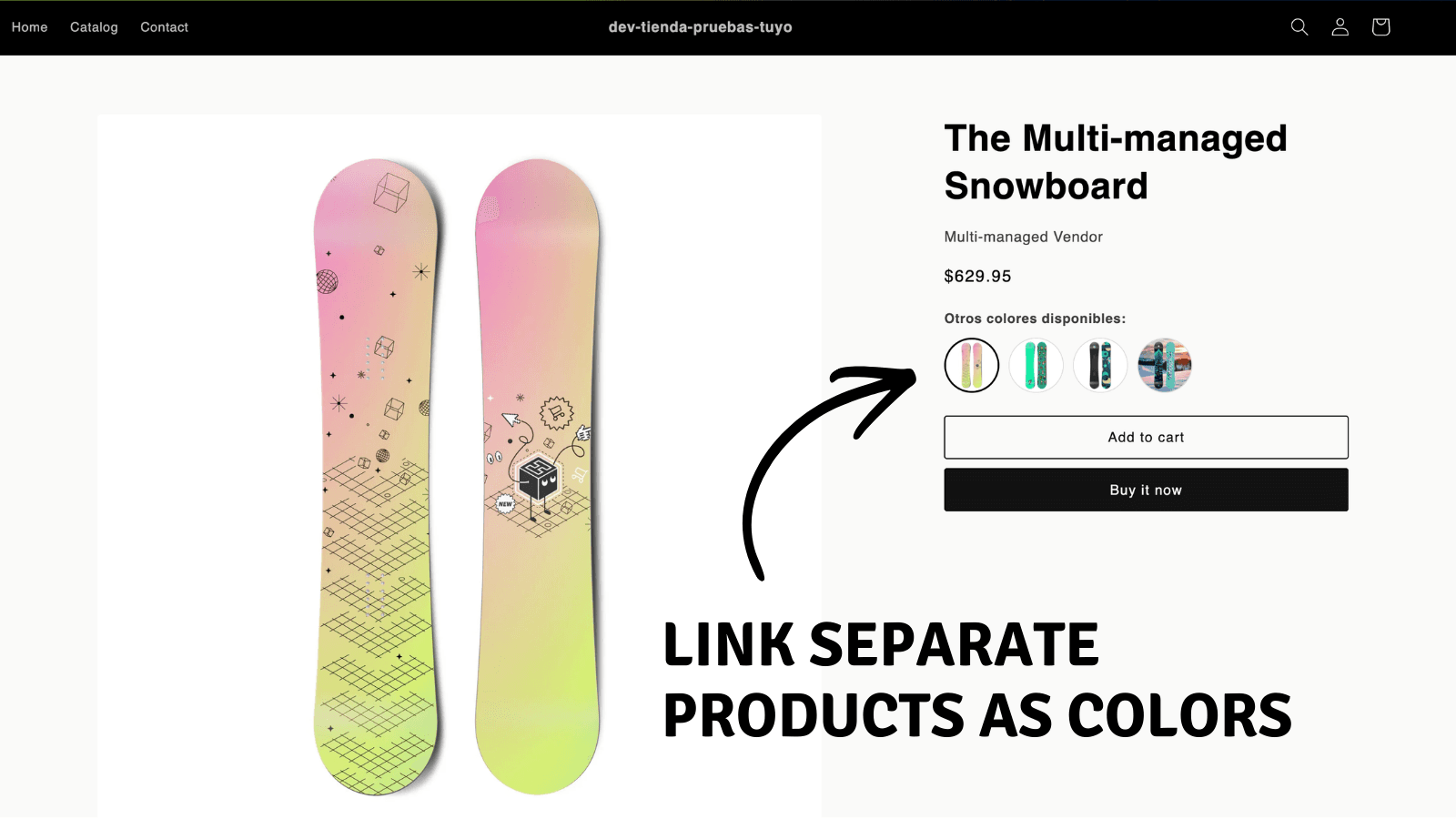 Link Separate Products as Colors