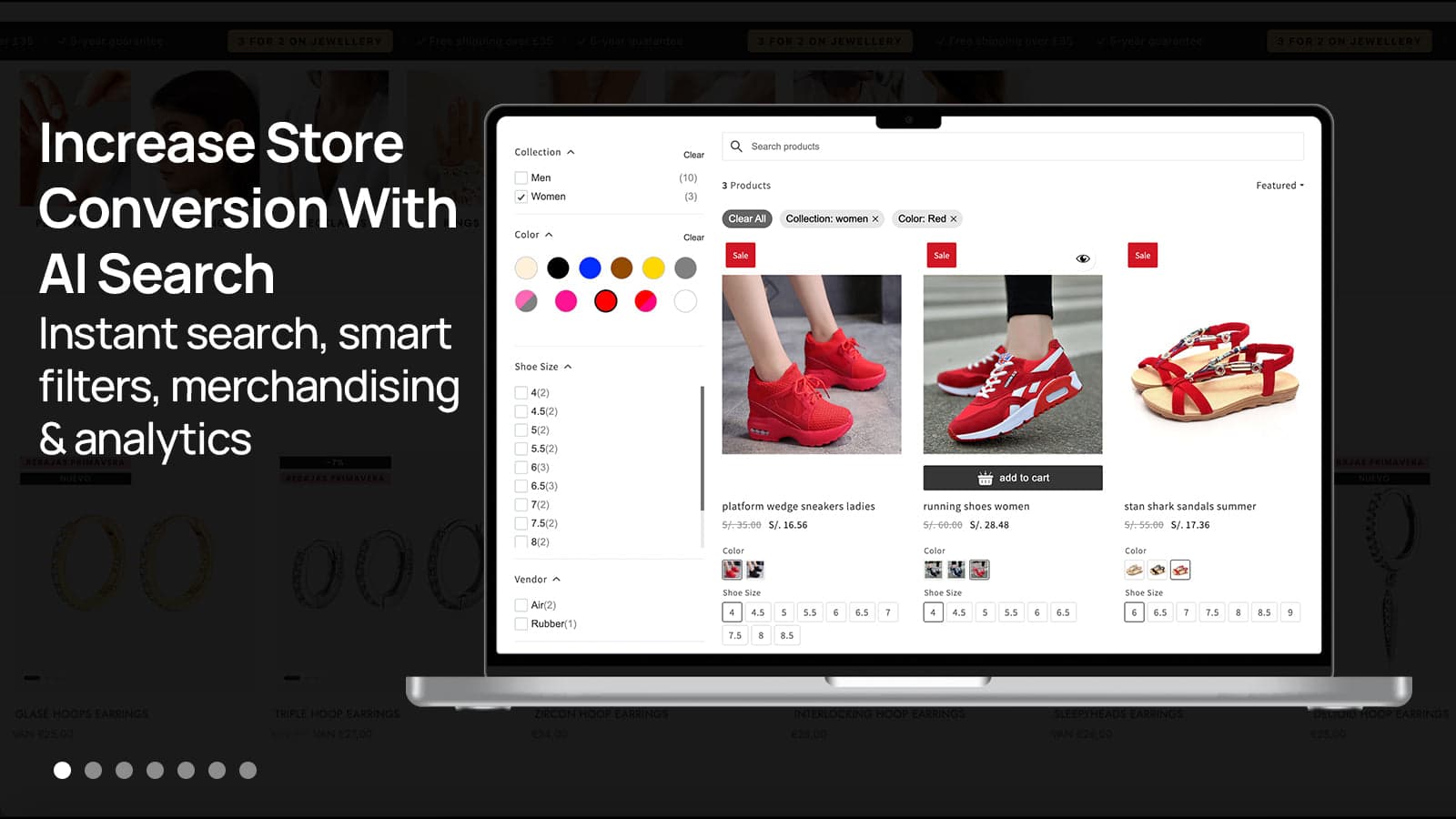 Smart collection filters and product search interface