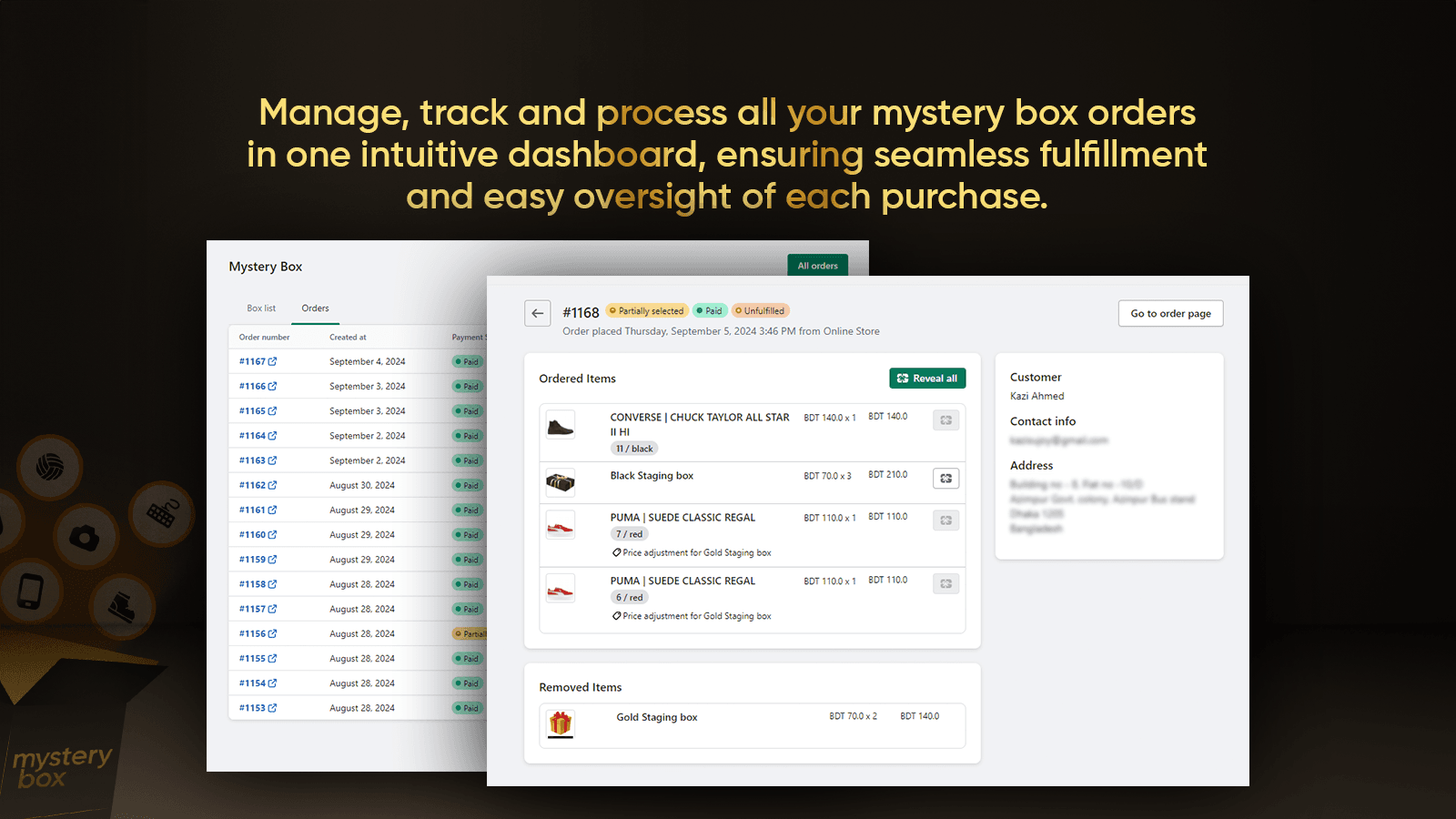 Manage, track & fulfill mystery orders - all in one place