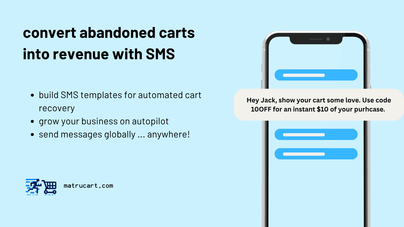 Sample SMS recovery message