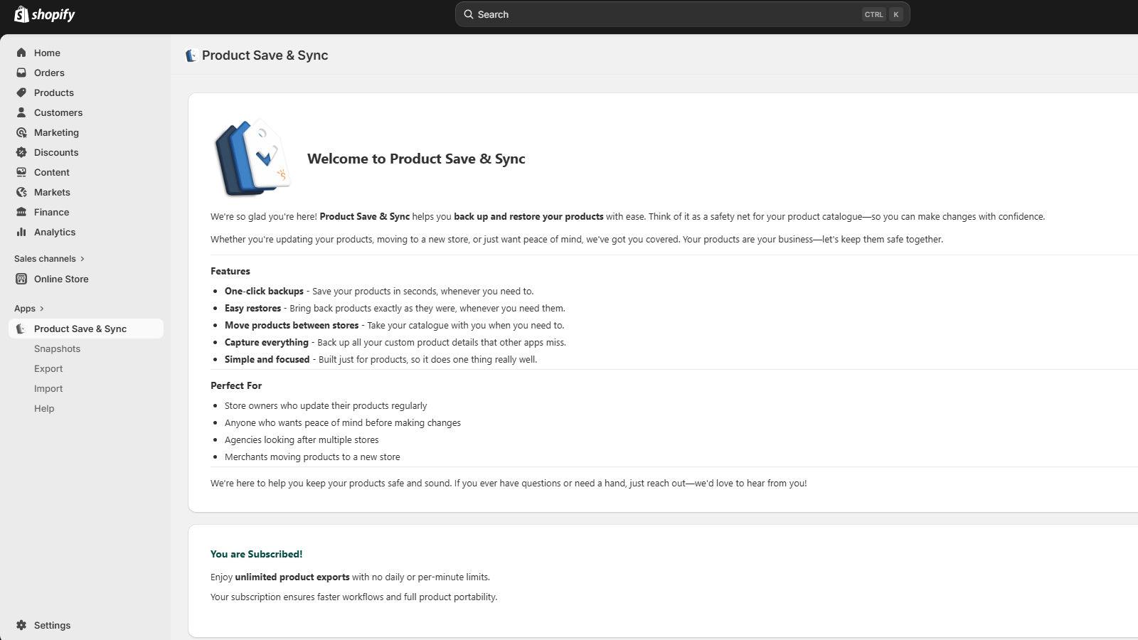 Back up & restore your products with ease