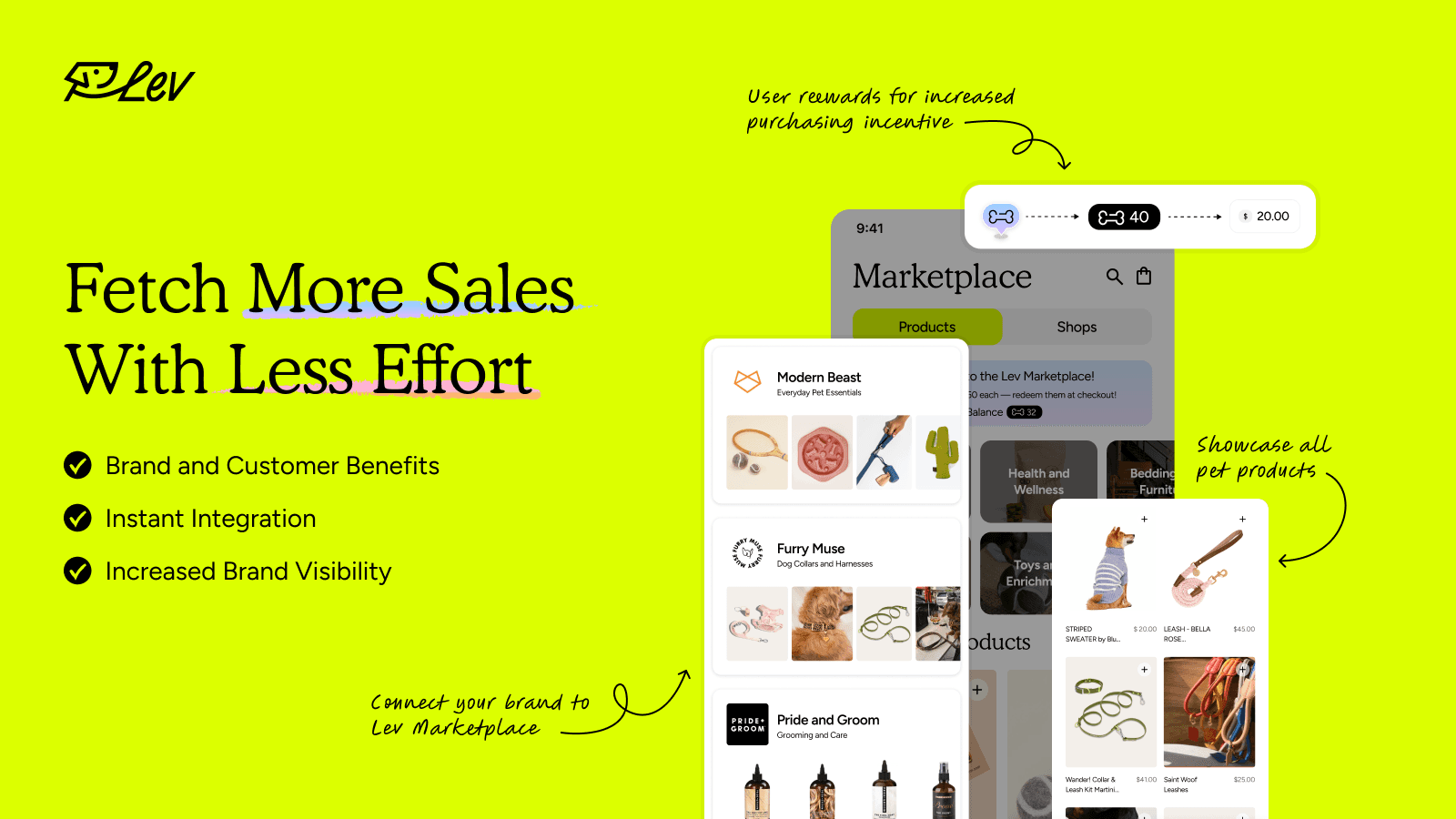 Reach more pet shoppers with Lev Marketplace