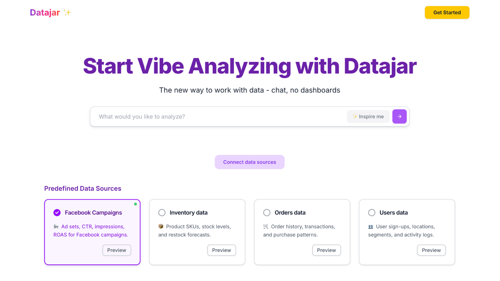 AI analytics dashboard — ask store data in plain English