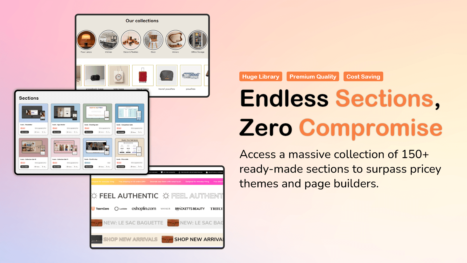 150+ free and paid Shopify theme sections, blocks and emails