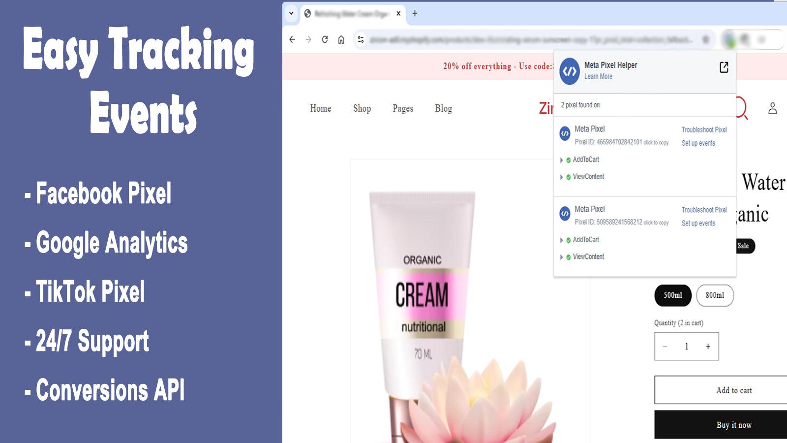 Easy Tracking Events FB, GA4, Tiktok