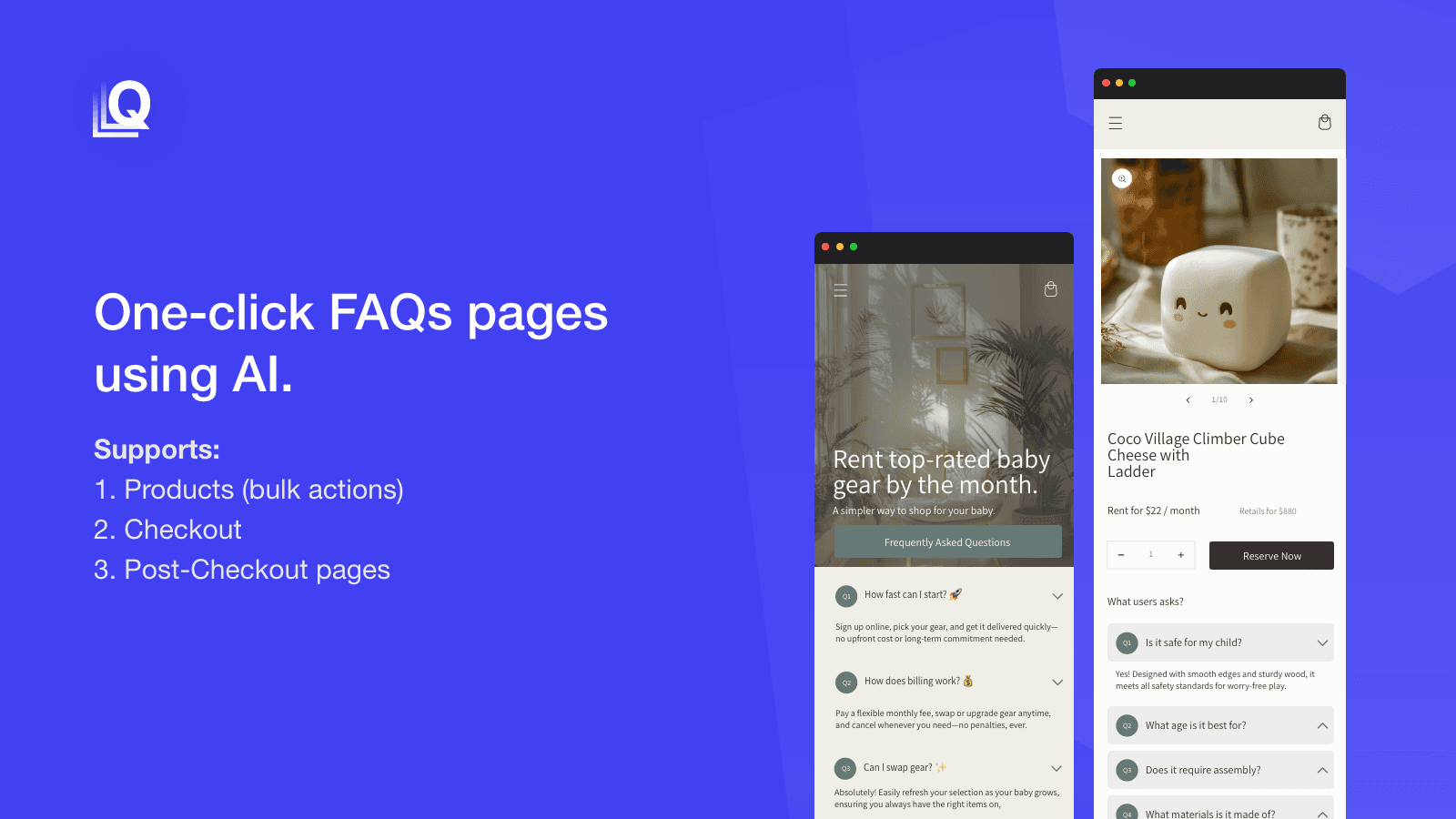 One-click FAQs pages using AI