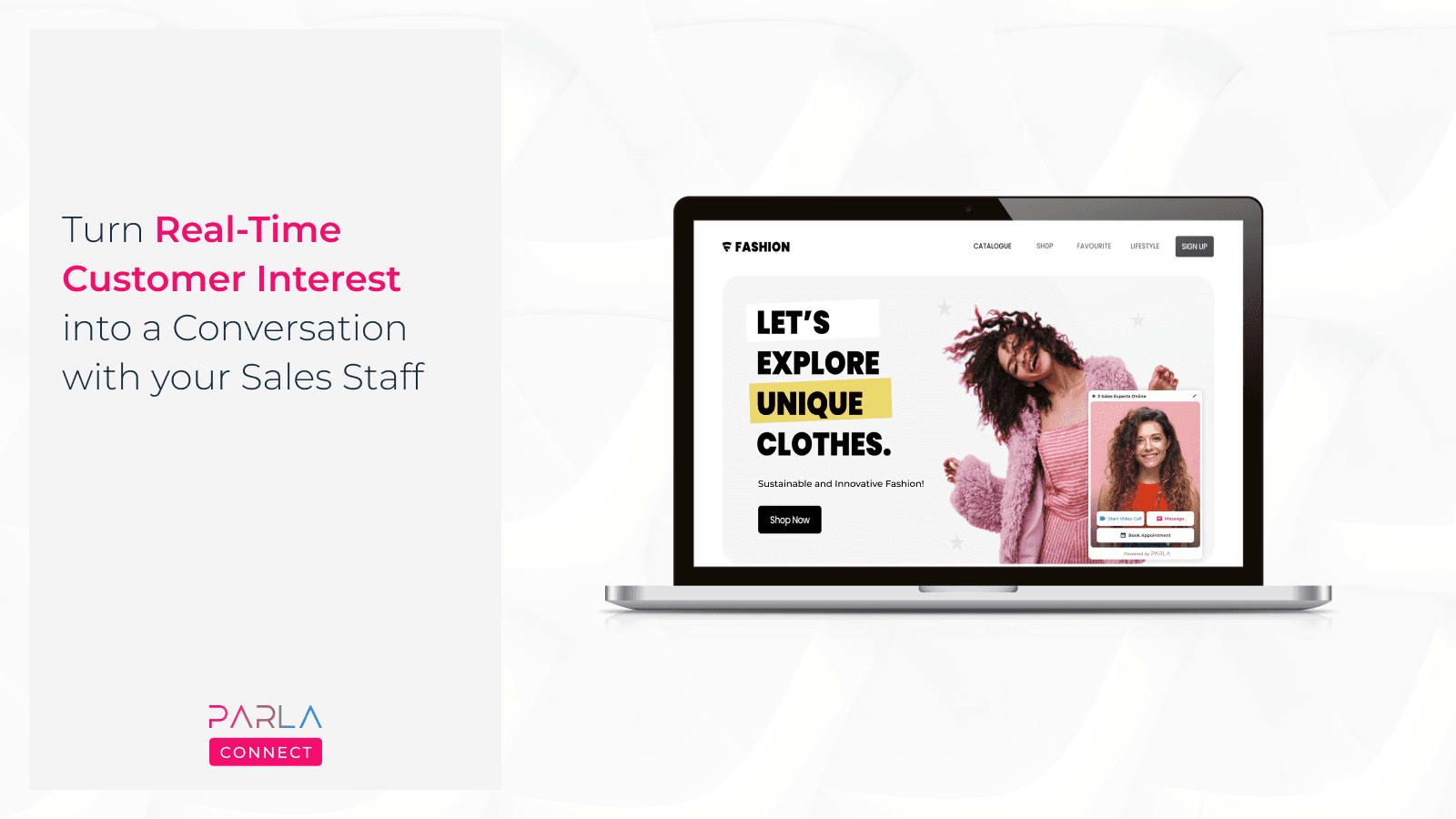 Parla Connect: Pop-up to engage online shopper to start call