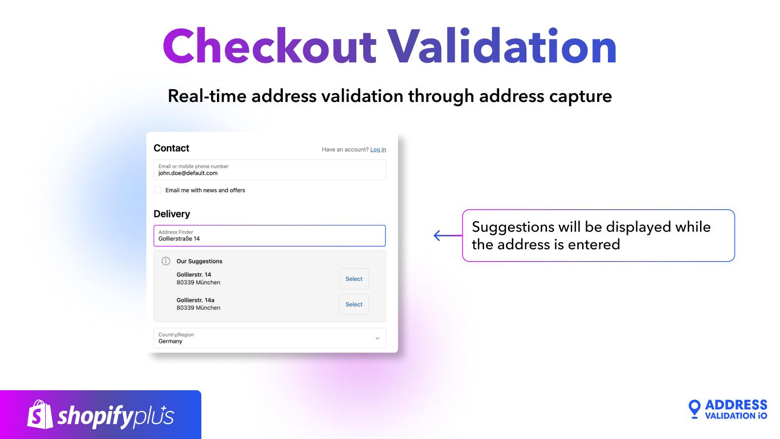 Addres Validation during checkout for Shopify Plus