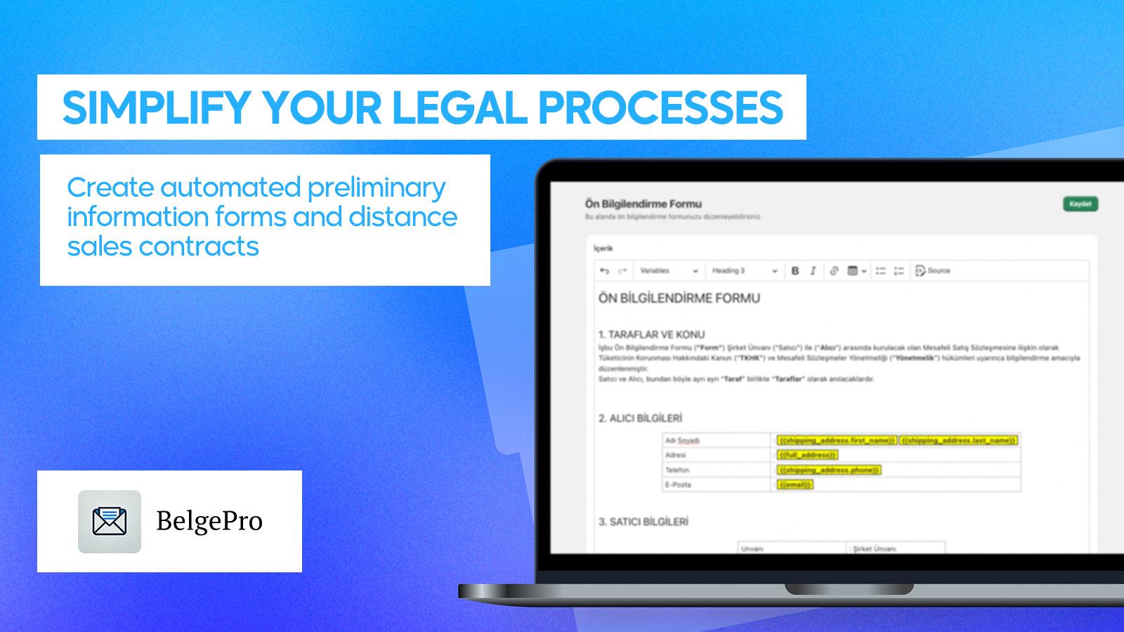 BelgePro Creates Prior Information and Distance Sales Contract