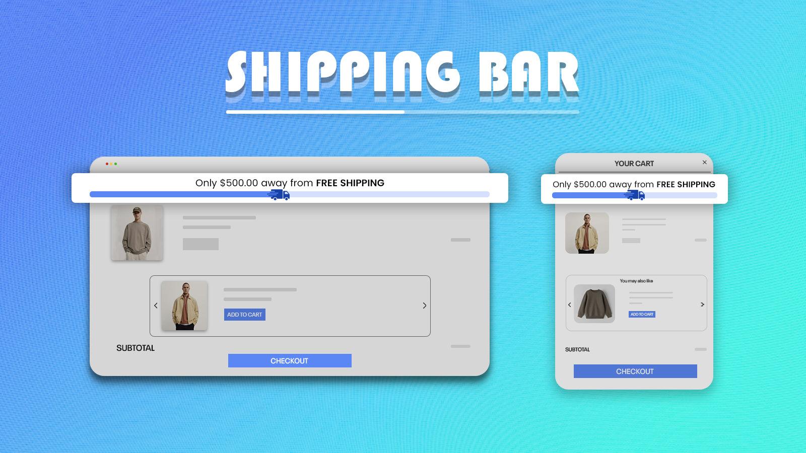 Free Shipping bar highlights banner
