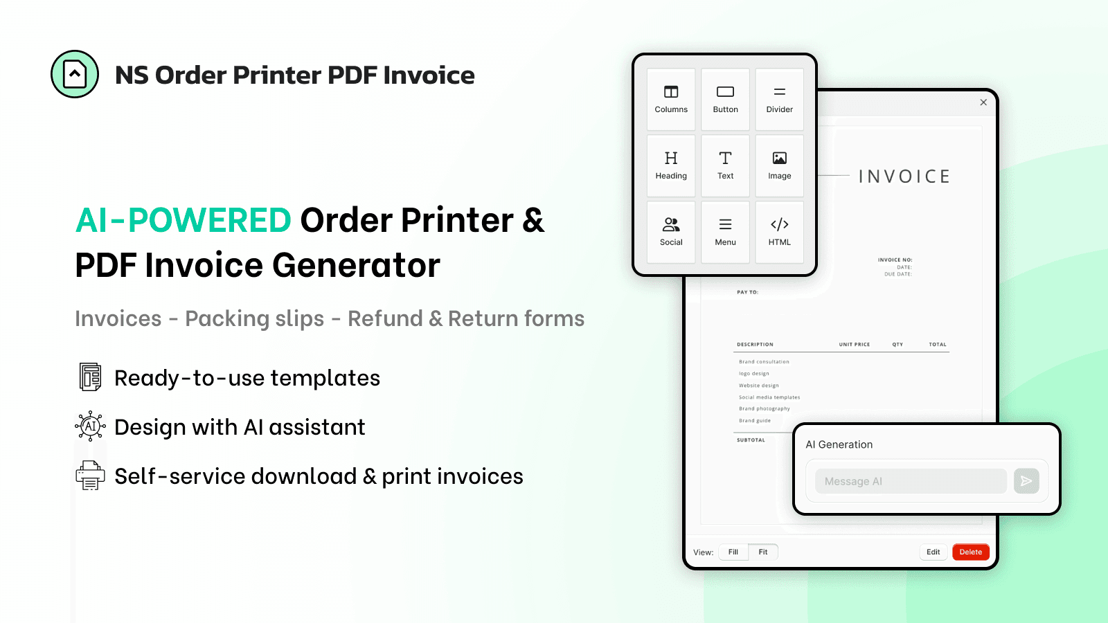 NS Order Printer PDF Invoice