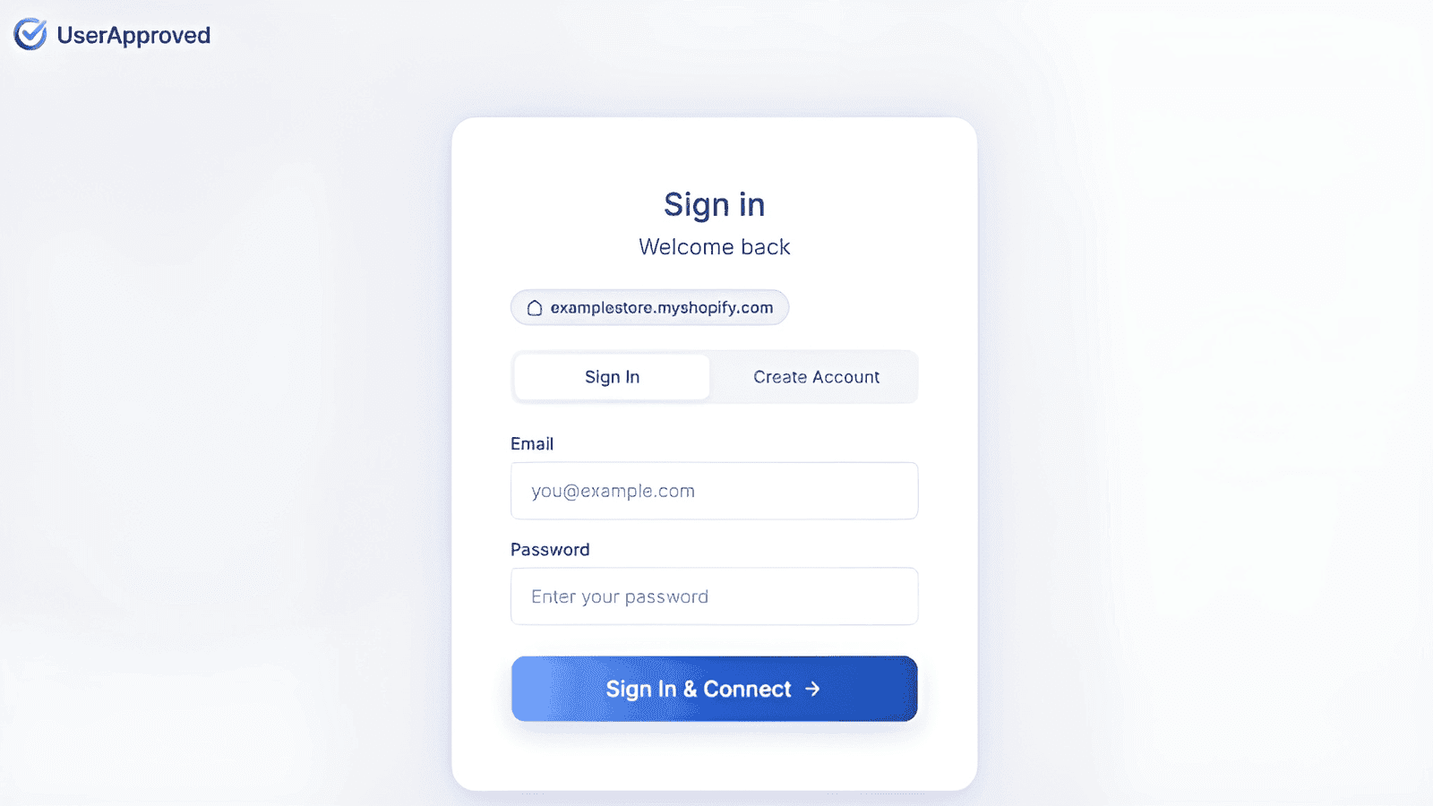 Sign in / Link your UserApproved Account.