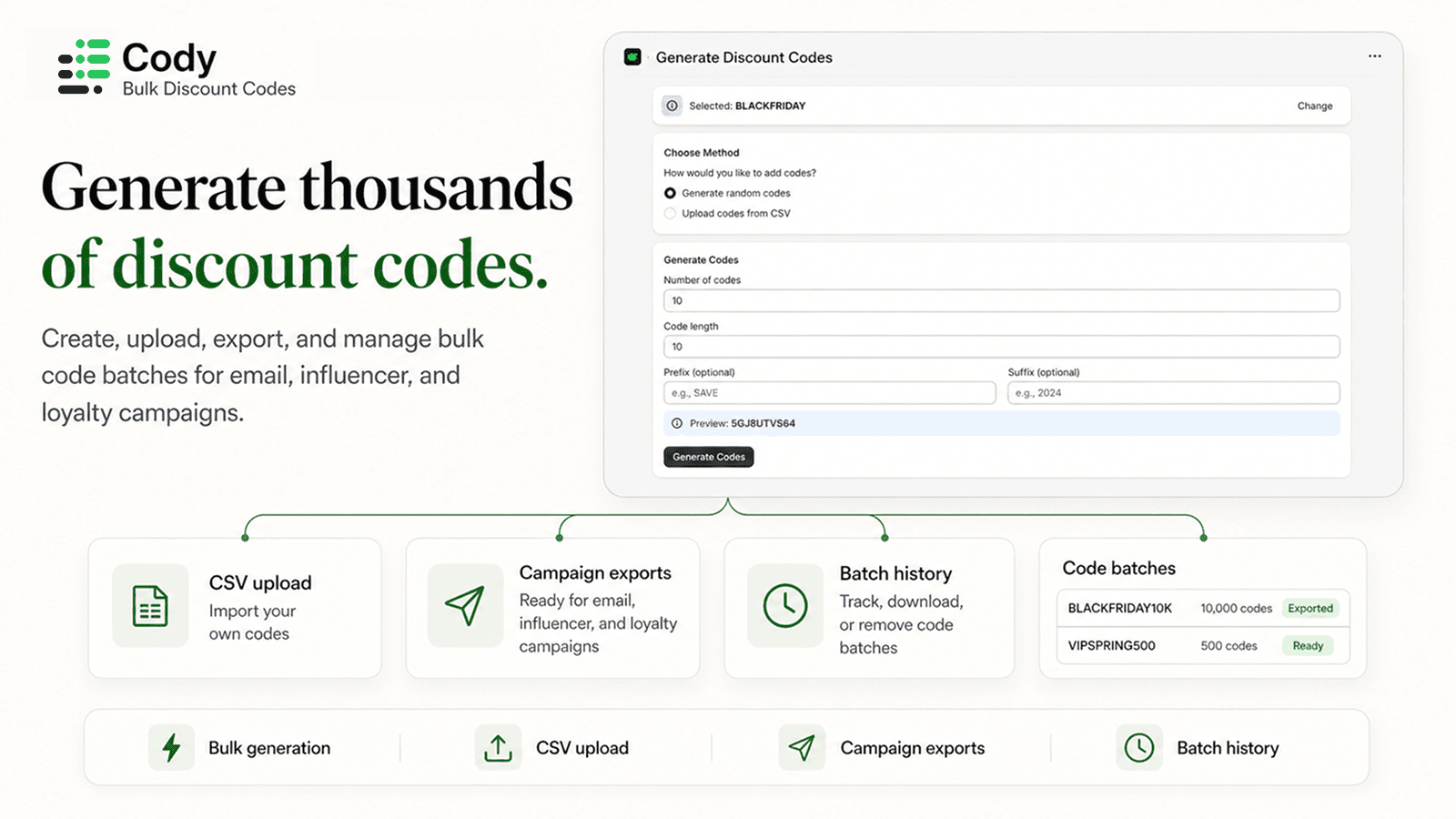 Create bulk discounts